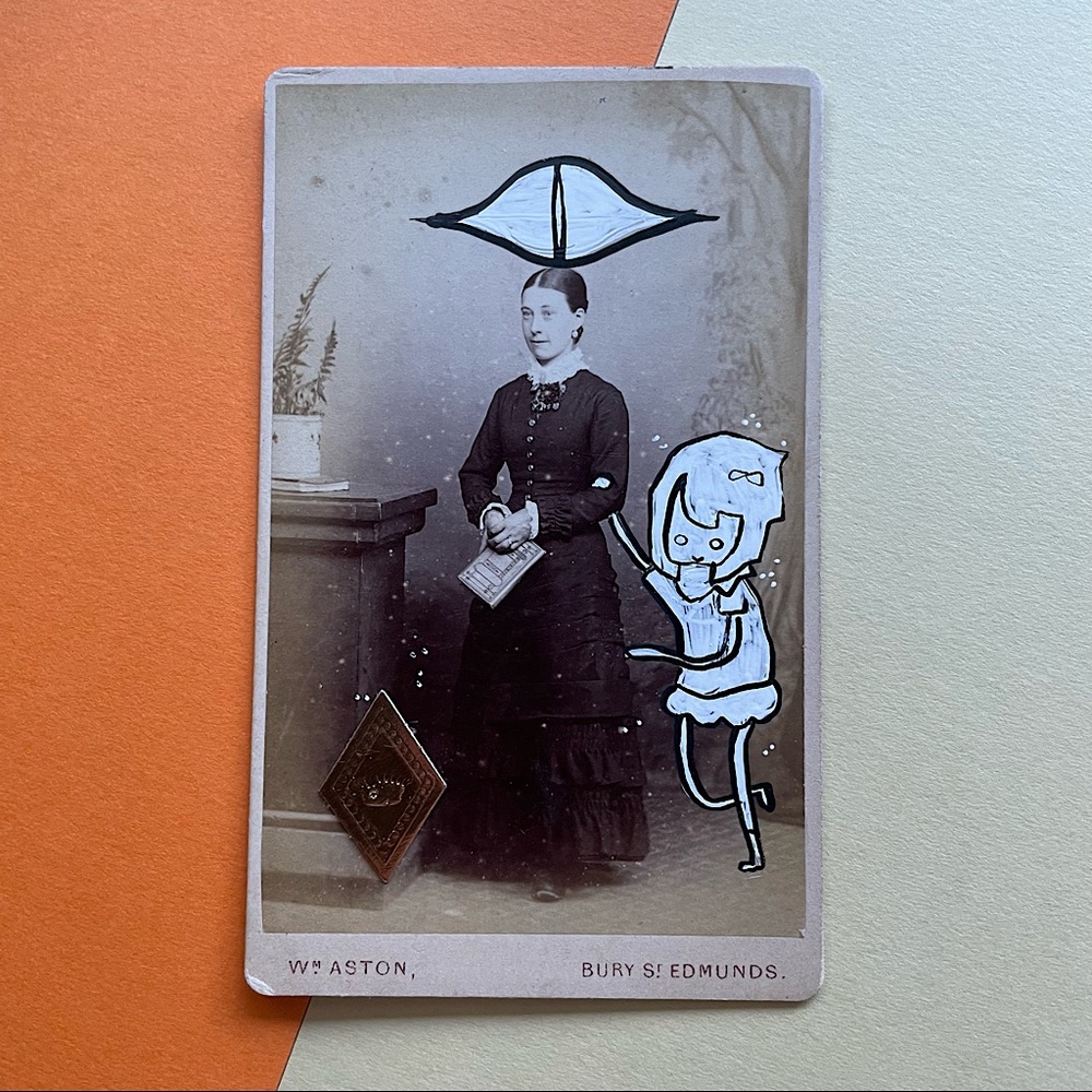 Altered art - Antique CDV - Eye